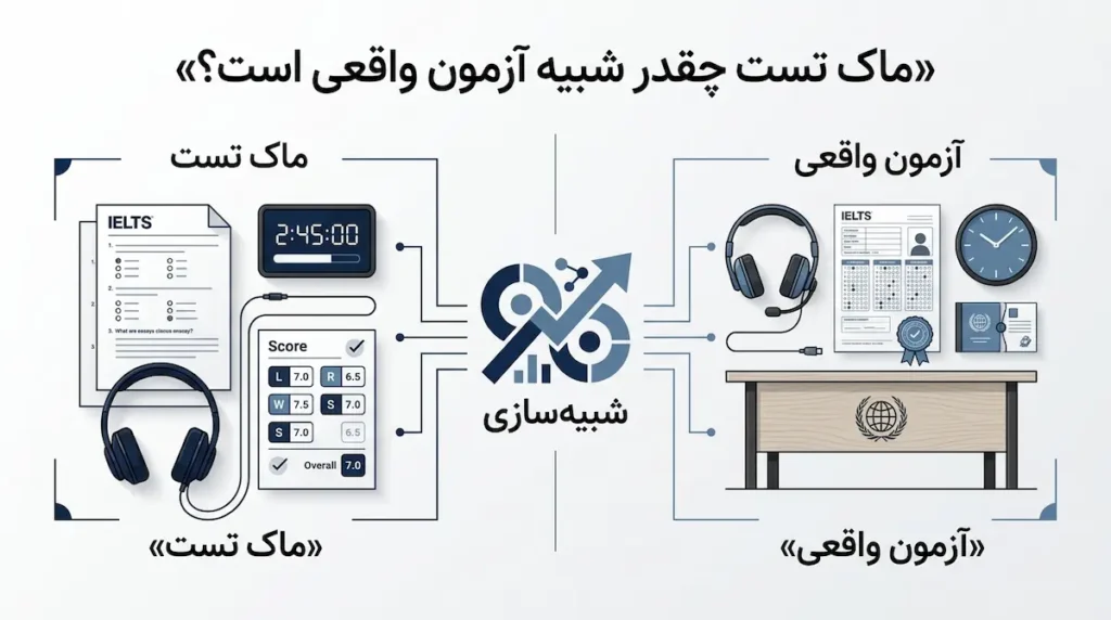 شباهت آزمون ماک آیلتس با آزمون اصلی