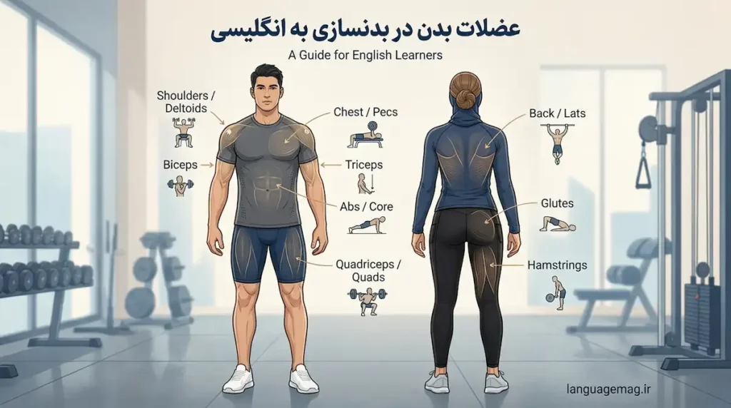 عضلات بدن در بدنسازی به انگلیسی