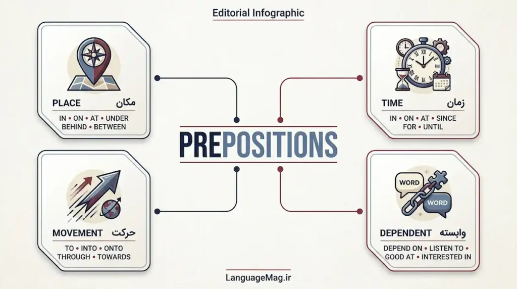 انواع حروف اضافه در انگلیسی