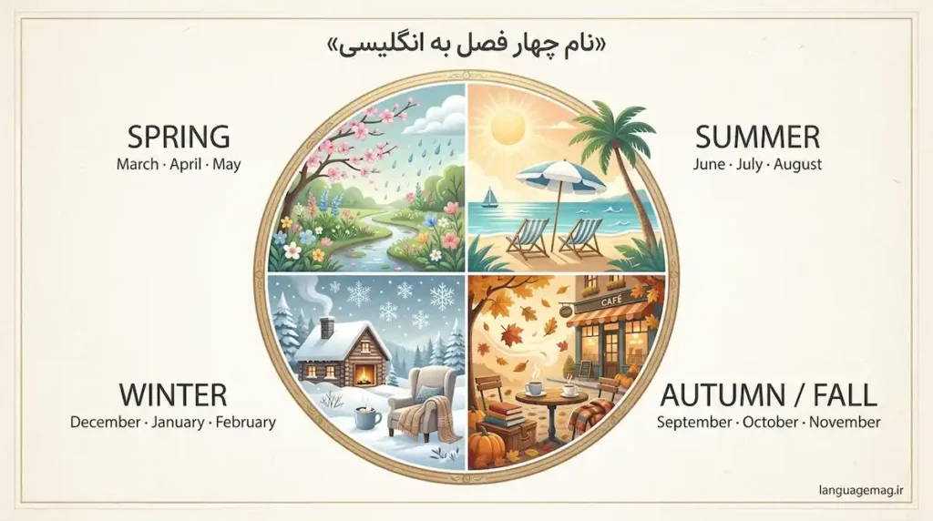 چهار فصل انگلیسی به زبان فارسی با معنی